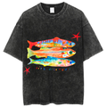Three Fishes Solid Unisex Vintage Washed Tee
