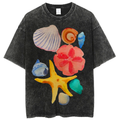 Sea Animals5 Solid Unisex Vintage Washed Tee