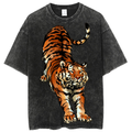 Stretching Tiger Solid Unisex Vintage Washed Tee