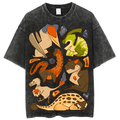 Types of Dinosaur Solid Unisex Vintage Washed Tee