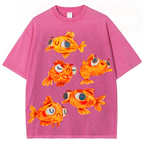Cute Carp Solid Unisex Vintage Washed Tee