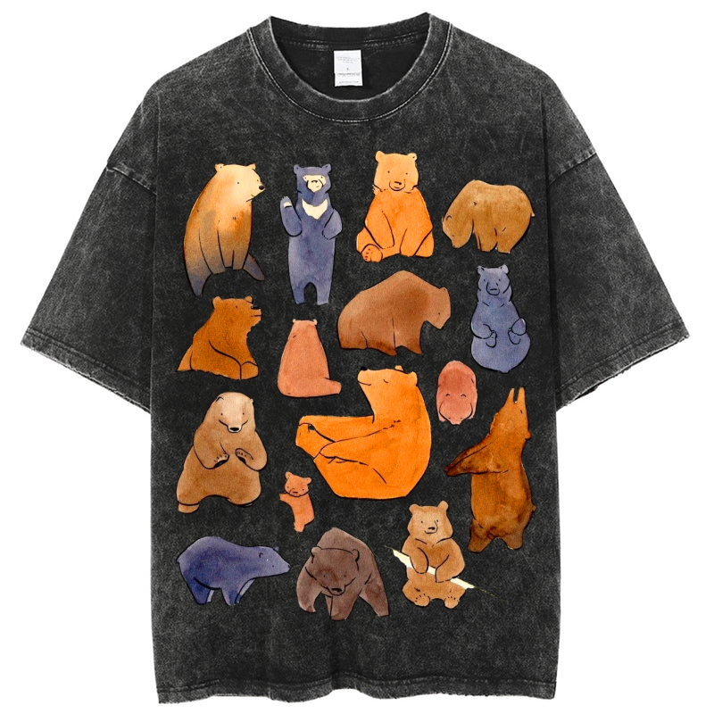 Cuty Bears Solid Unisex Vintage Washed Tee