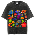 Sea Animals4 Solid Unisex Vintage Washed Tee