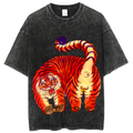 Red Tiger Solid Unisex Vintage Washed Tee