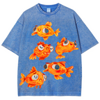 Cute Carp Solid Unisex Vintage Washed Tee