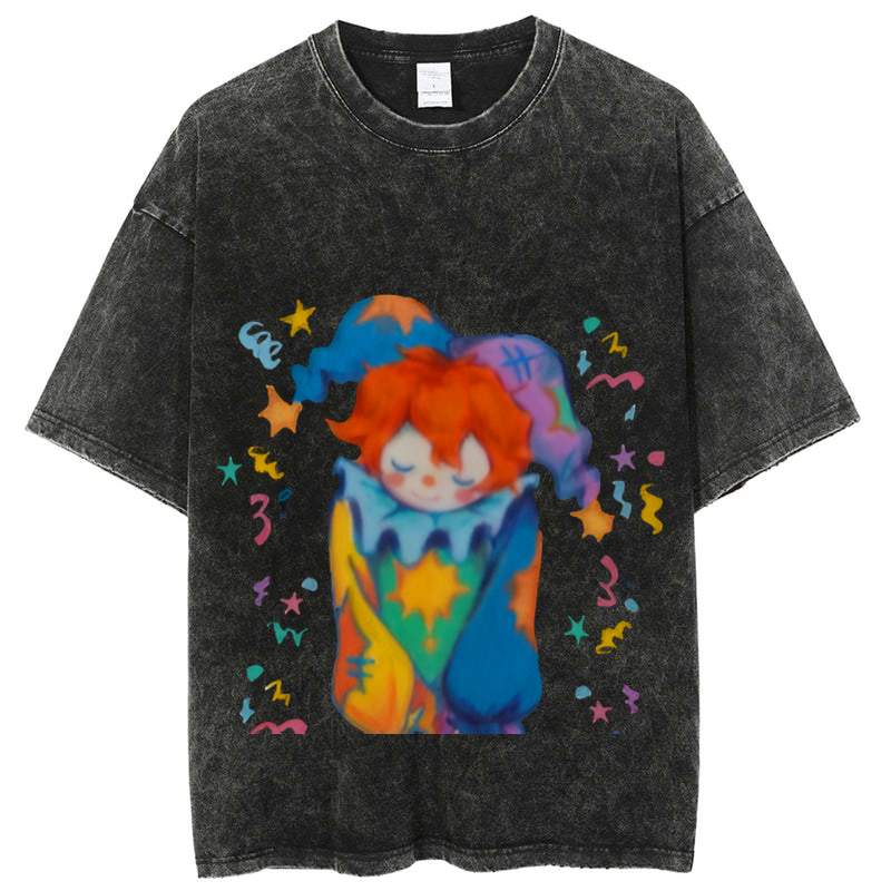 Sleeping Joker Solid Unisex Vintage Washed Tee