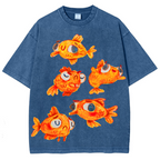 Cute Carp Solid Unisex Vintage Washed Tee