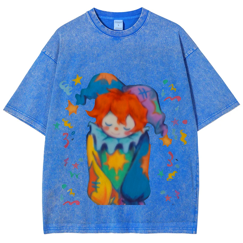 Sleeping Joker Solid Unisex Vintage Washed Tee