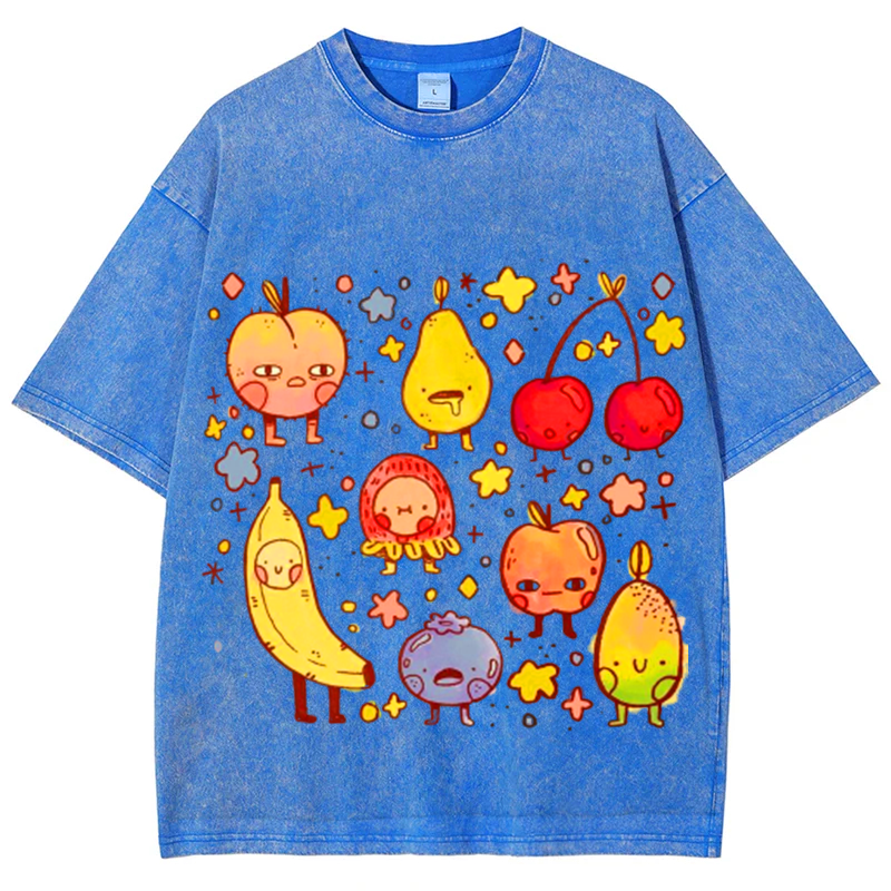 Kinds Of Fruits2 Solid Unisex Vintage Washed Tee