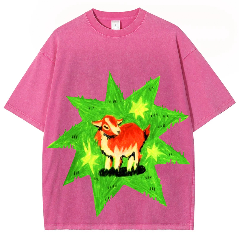 Star Lamb Solid Unisex Vintage Washed Tee