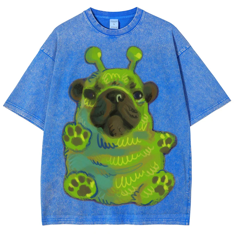 Green Dog Solid Unisex Vintage Washed Tee