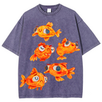 Cute Carp Solid Unisex Vintage Washed Tee