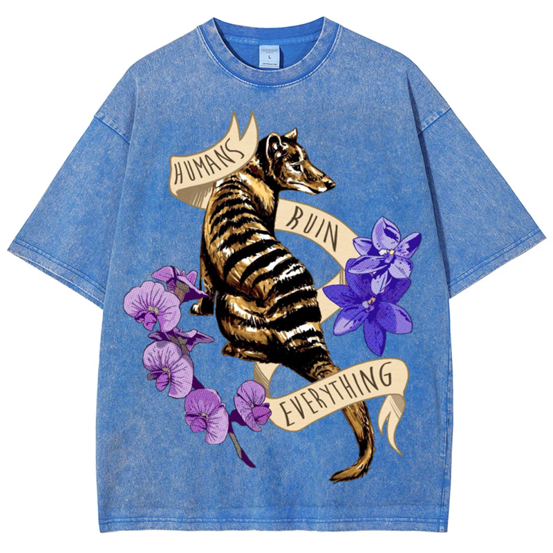 Thylacine Solid Unisex Vintage Washed Tee