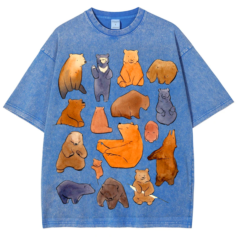 Cuty Bears Solid Unisex Vintage Washed Tee