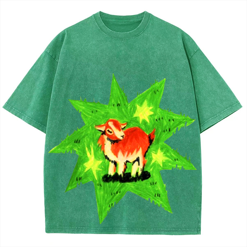 Star Lamb Solid Unisex Vintage Washed Tee