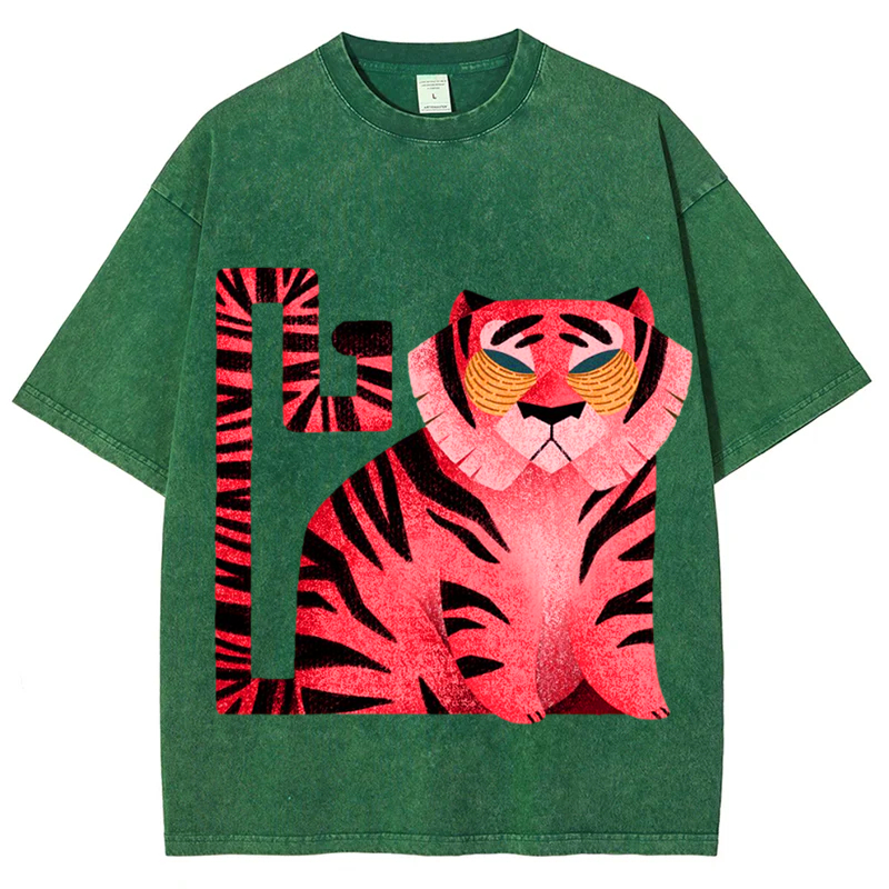 Square Tiger Solid Unisex Vintage Washed Tee
