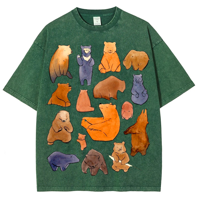 Cuty Bears Solid Unisex Vintage Washed Tee