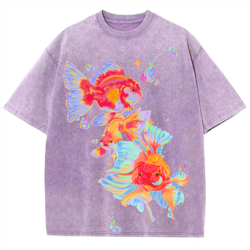 Koi Fish Solid Unisex Vintage Washed Tee