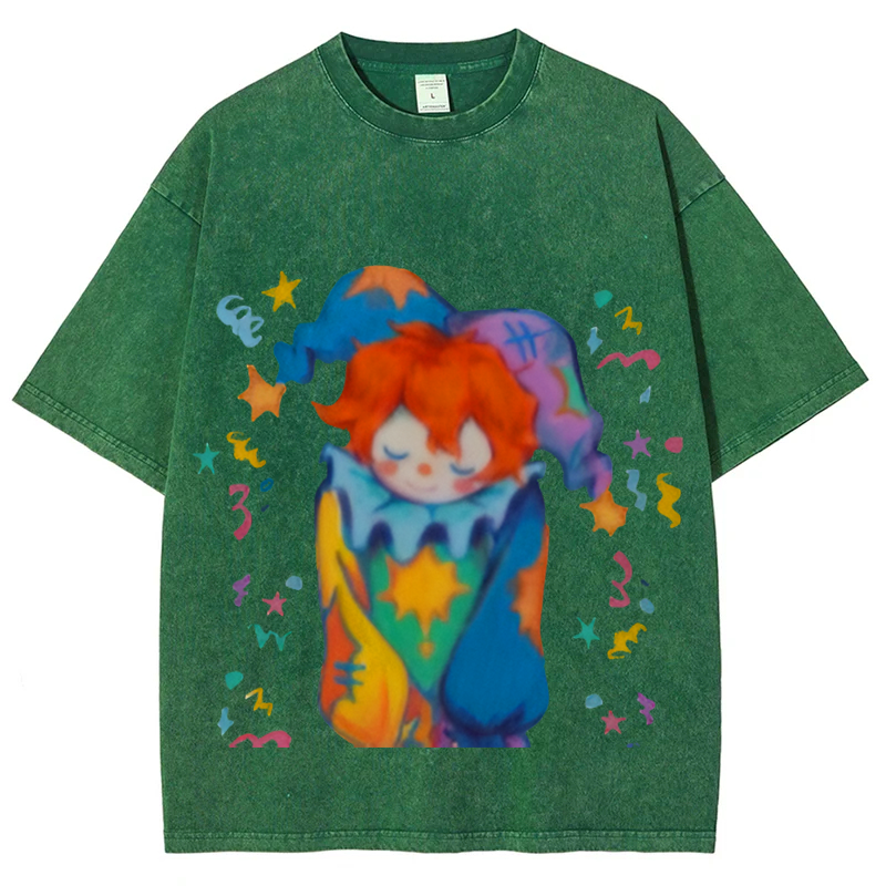 Sleeping Joker Solid Unisex Vintage Washed Tee