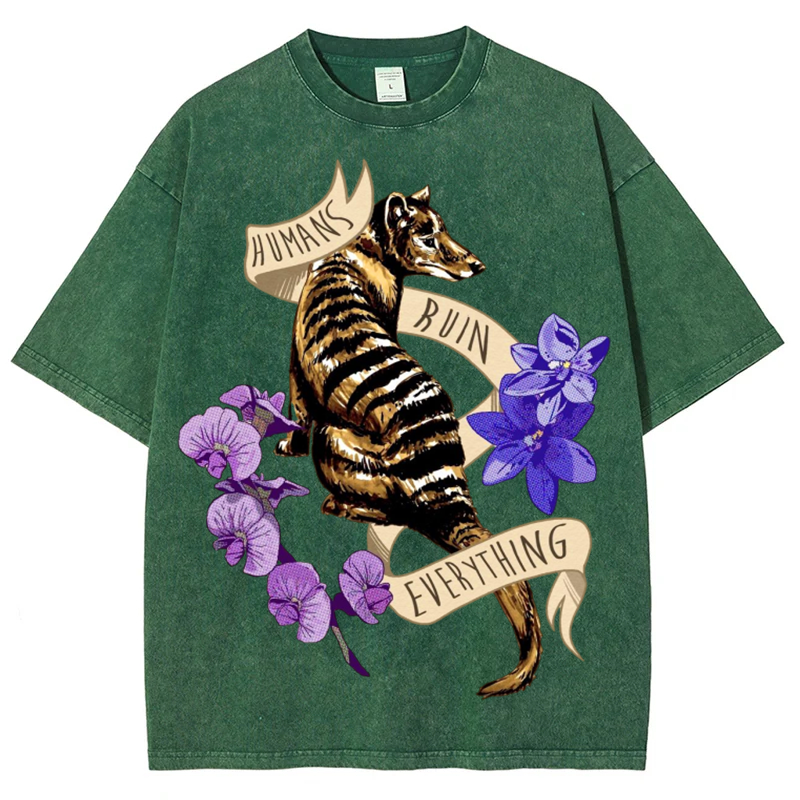 Thylacine Solid Unisex Vintage Washed Tee