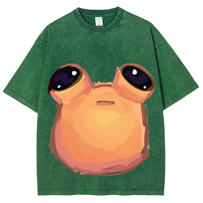 Cartoon Alien Ver1 Solid Unisex Vintage Washed Tee