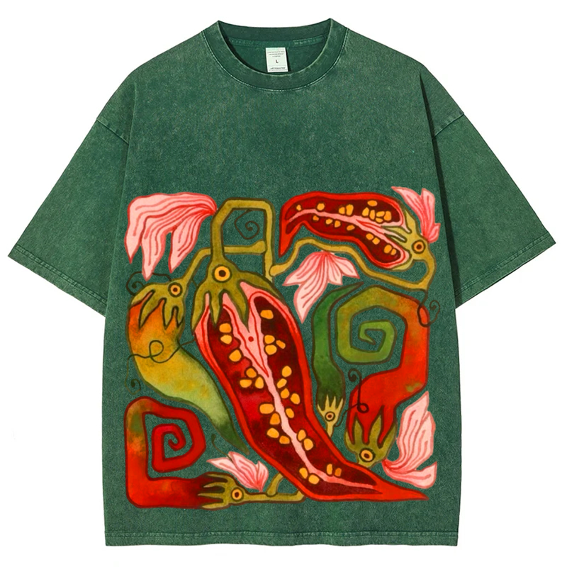 Red Pepper Solid Unisex Vintage Washed Tee