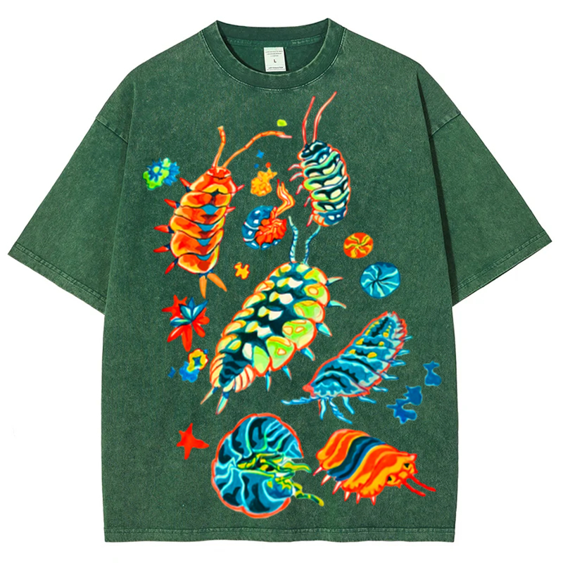 Colorful Inects Solid Unisex Vintage Washed Tee