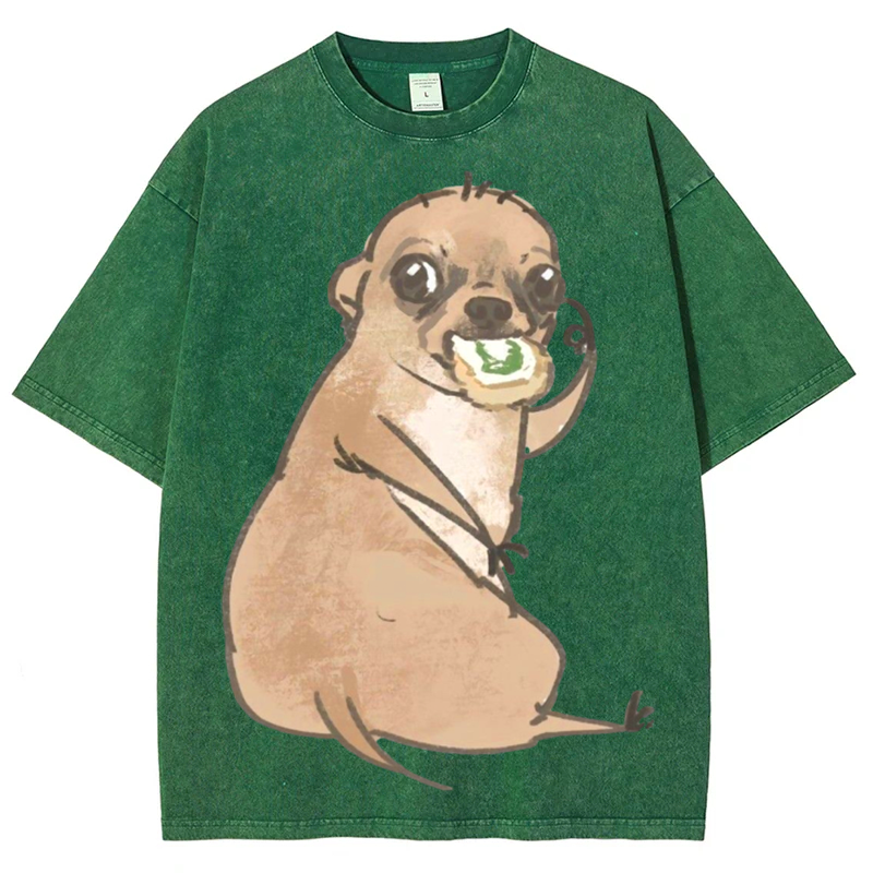 Brown Dog Solid Unisex Vintage Washed Tee