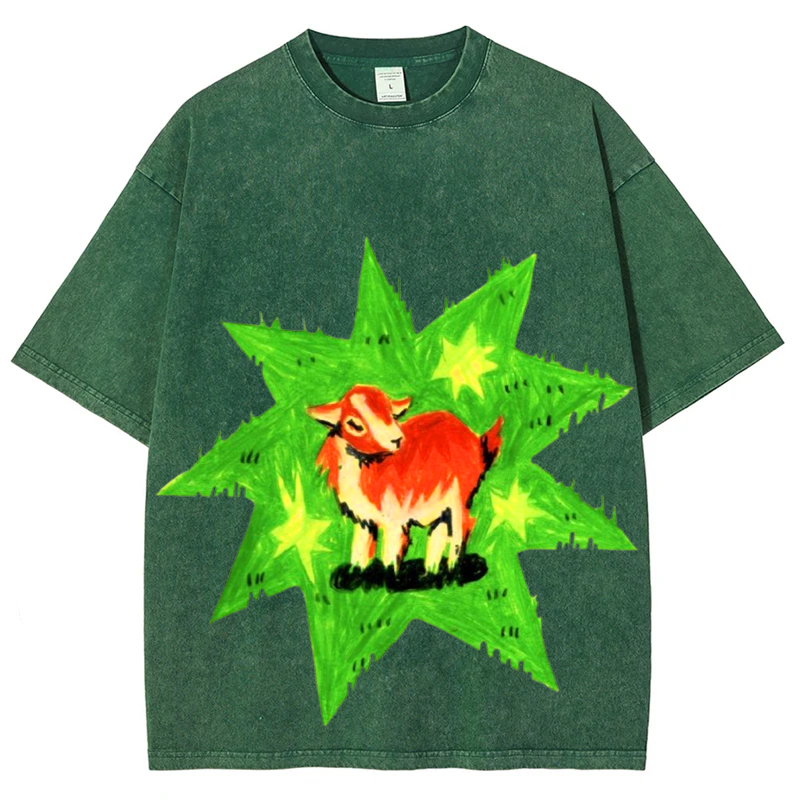 Star Lamb Solid Unisex Vintage Washed Tee