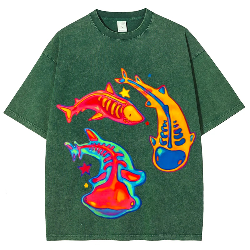 Sharks Fossil Solid Unisex Vintage Washed Tee