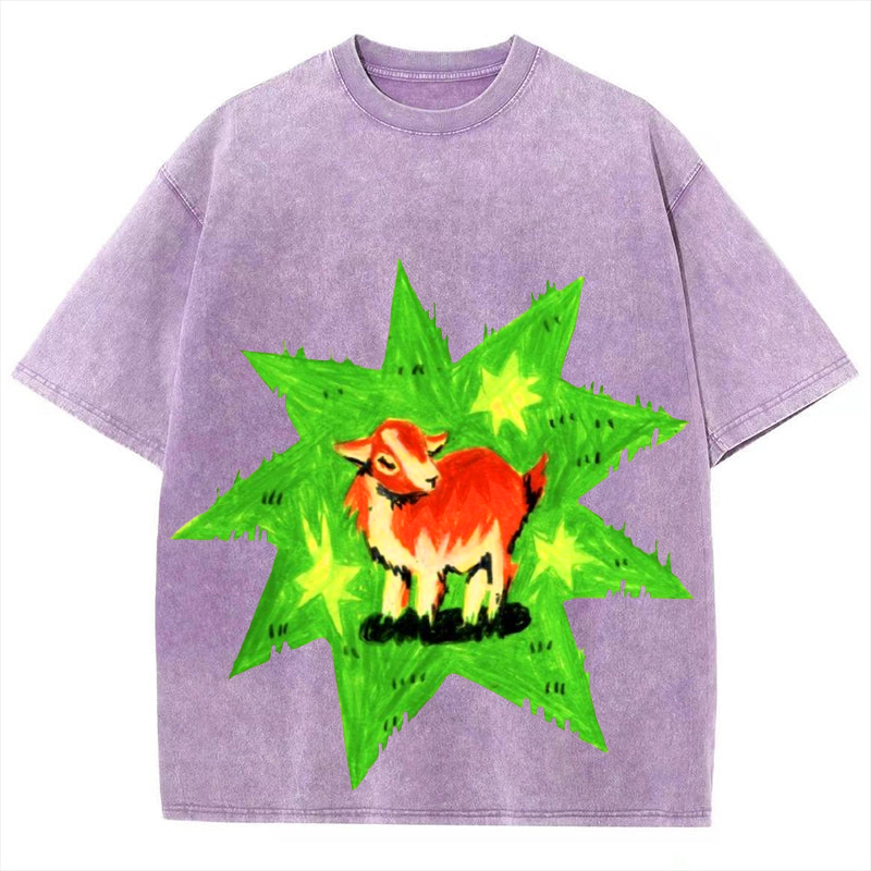 Star Lamb Solid Unisex Vintage Washed Tee