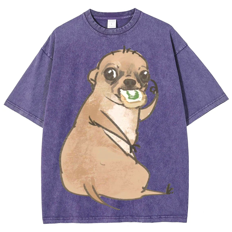 Brown Dog Solid Unisex Vintage Washed Tee