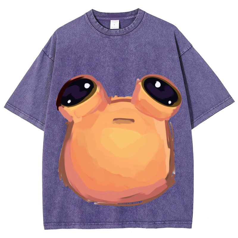 Cartoon Alien Ver1 Solid Unisex Vintage Washed Tee