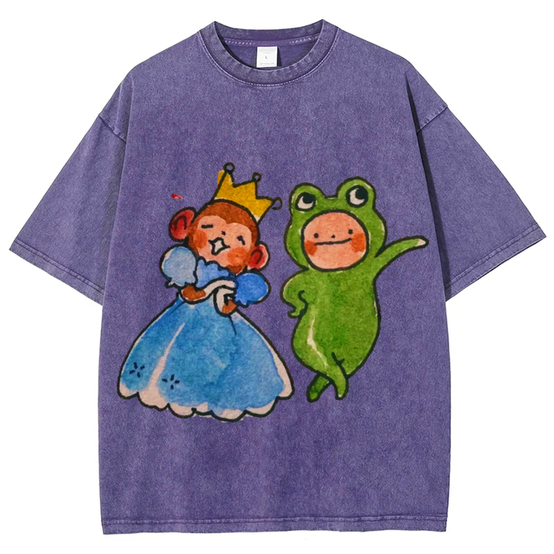 Princess And Frog Solid Unisex Vintage Washed Tee