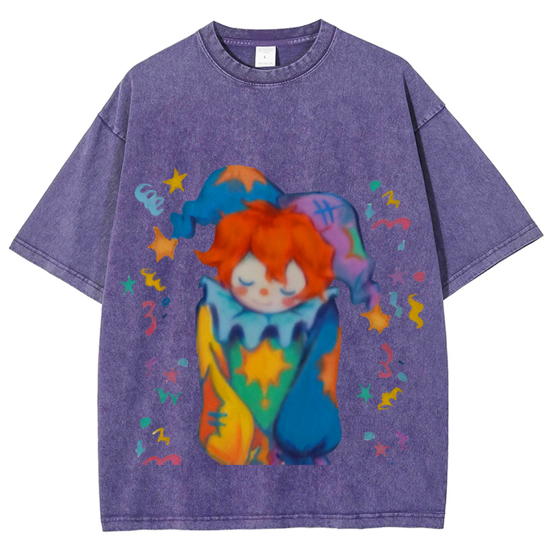 Sleeping Joker Solid Unisex Vintage Washed Tee