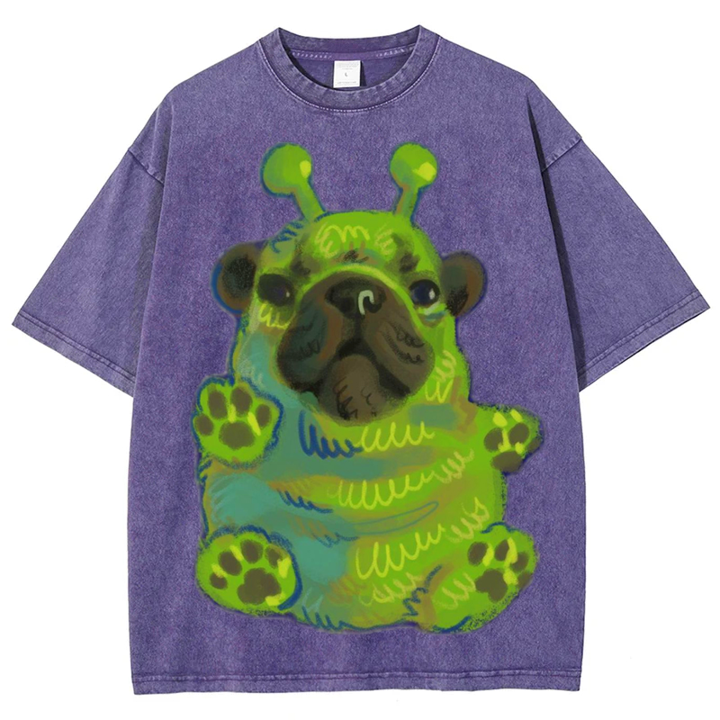 Green Dog Solid Unisex Vintage Washed Tee