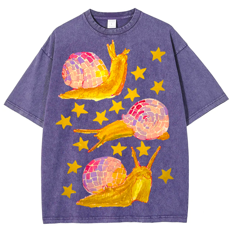 Star Snails Solid Unisex Vintage Washed Tee
