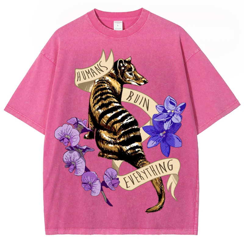 Thylacine Solid Unisex Vintage Washed Tee