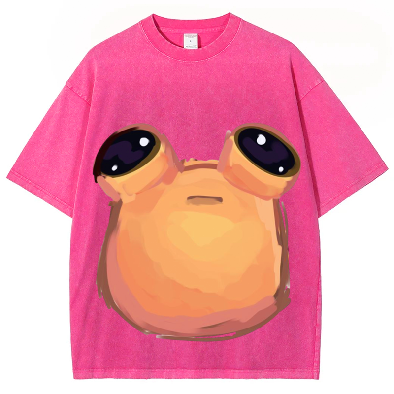 Cartoon Alien Ver1 Solid Unisex Vintage Washed Tee