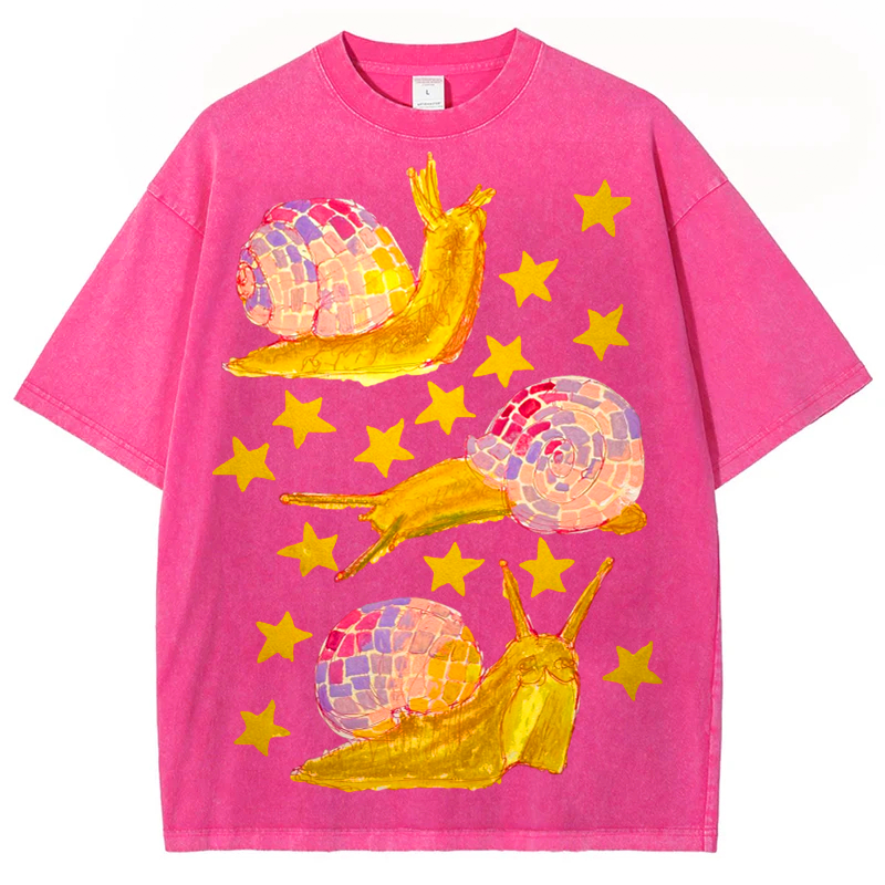 Star Snails Solid Unisex Vintage Washed Tee