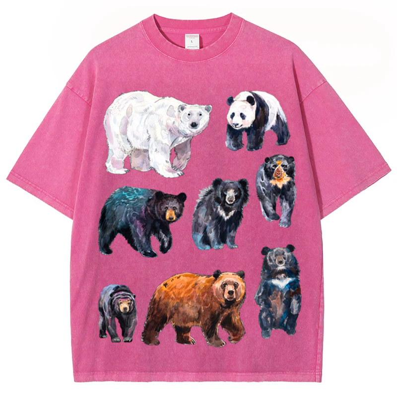 Cute Bears Solid Unisex Vintage Washed Tee