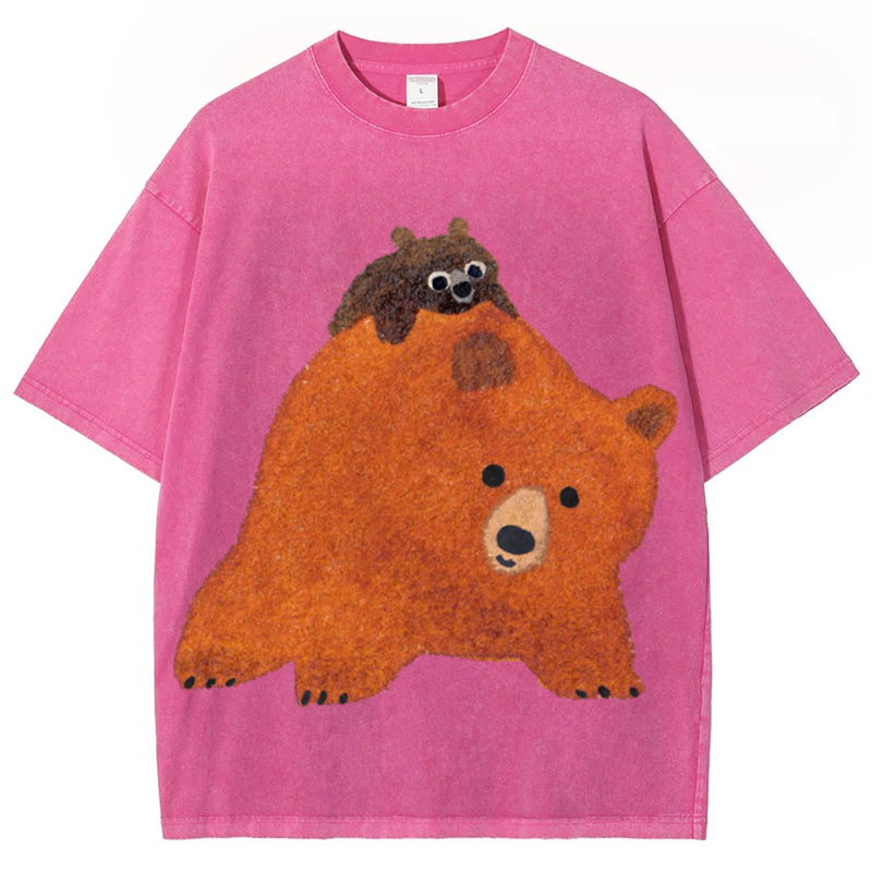 Cuty Bear Solid Unisex Vintage Washed Tee