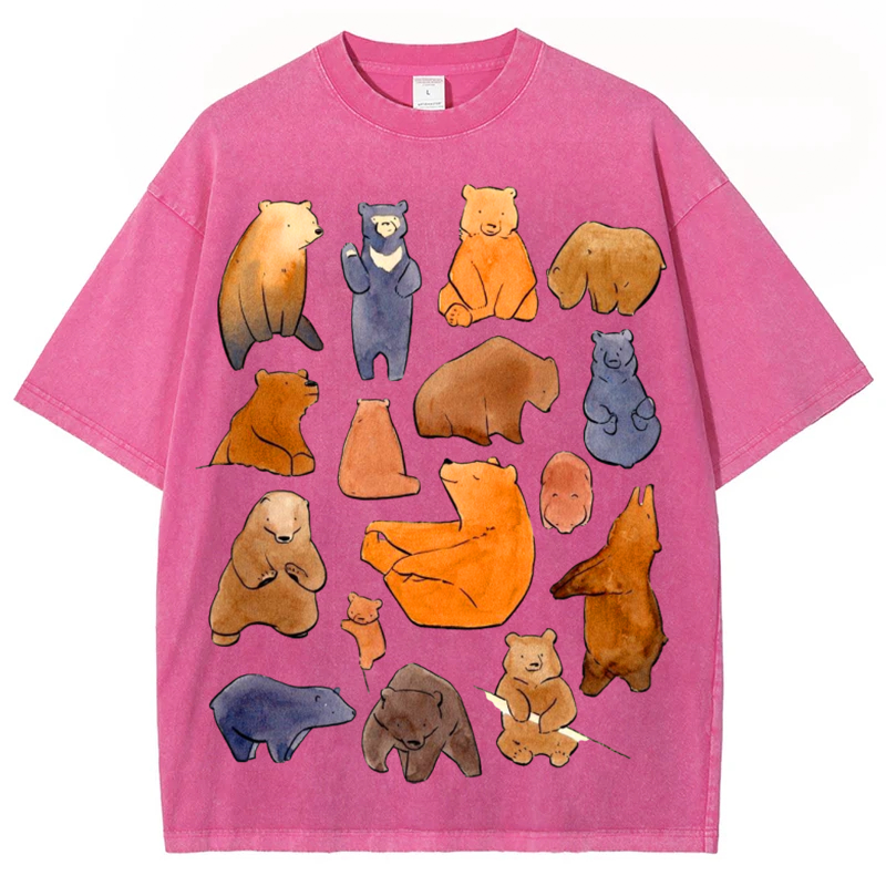 Cuty Bears Solid Unisex Vintage Washed Tee