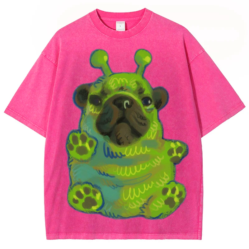 Green Dog Solid Unisex Vintage Washed Tee