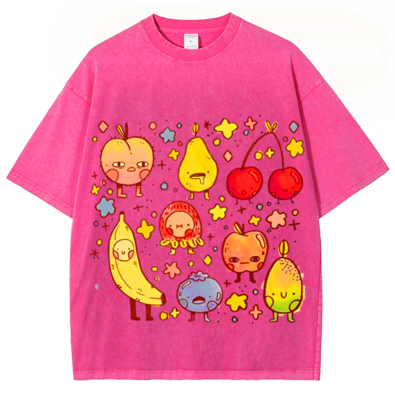 Kinds Of Fruits2 Solid Unisex Vintage Washed Tee