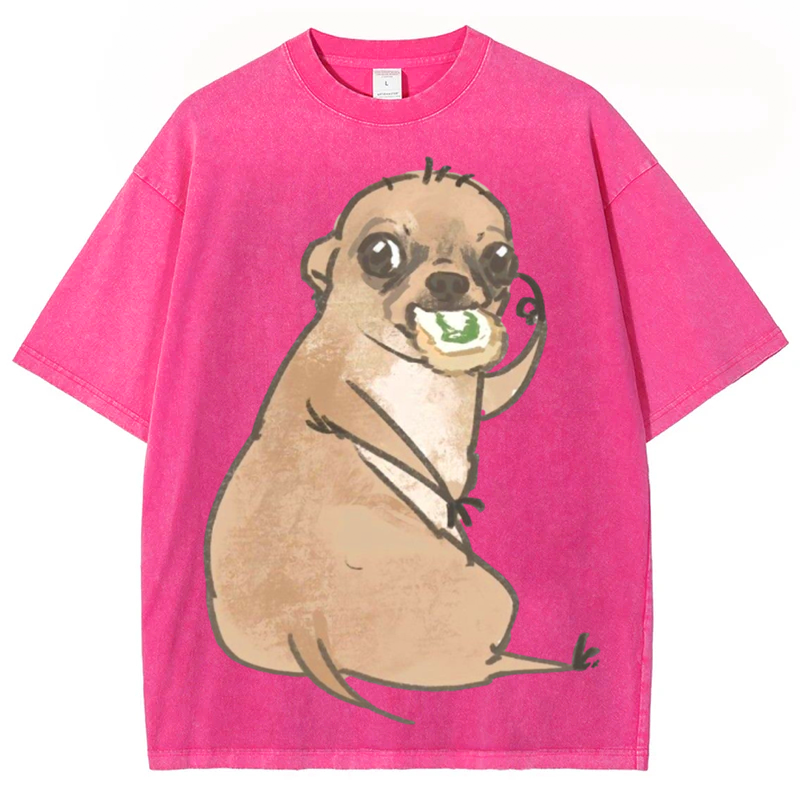 Brown Dog Solid Unisex Vintage Washed Tee