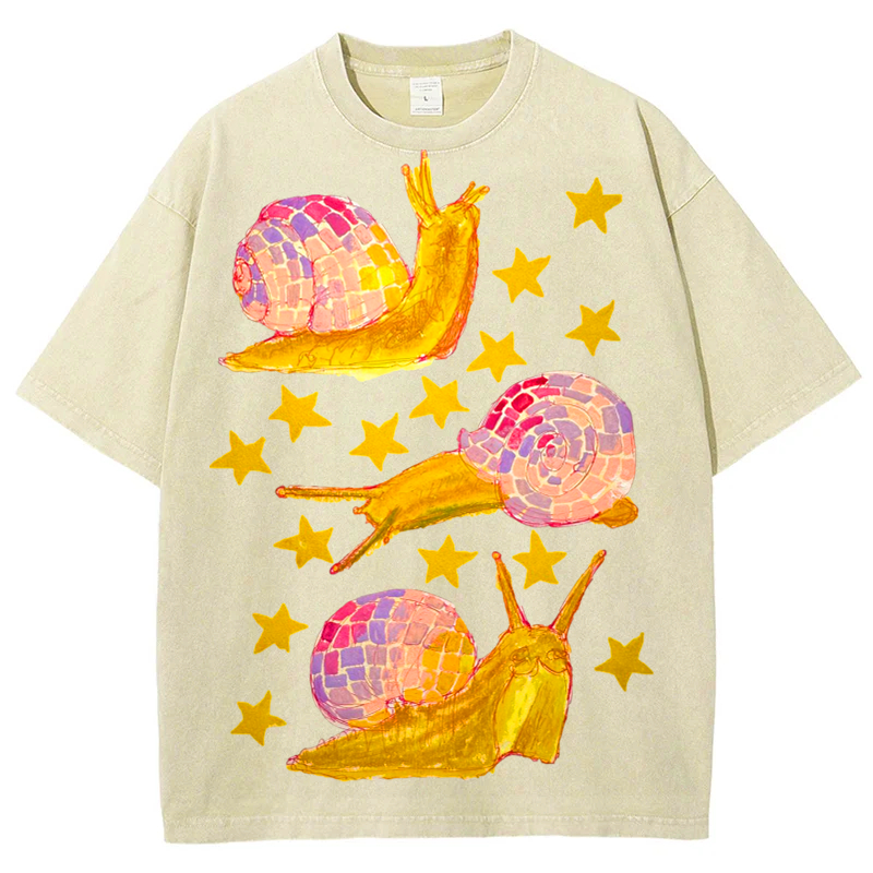 Star Snails Solid Unisex Vintage Washed Tee