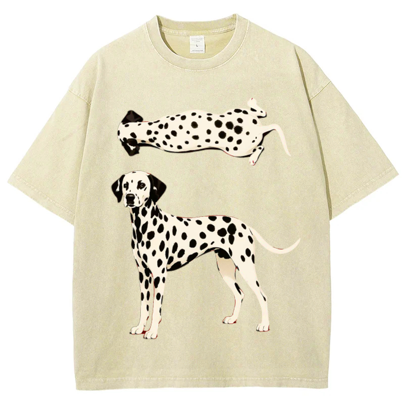 Spotted Dog Solid Unisex Vintage Washed Tee