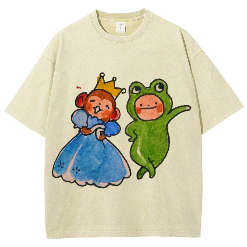 Princess And Frog Solid Unisex Vintage Washed Tee