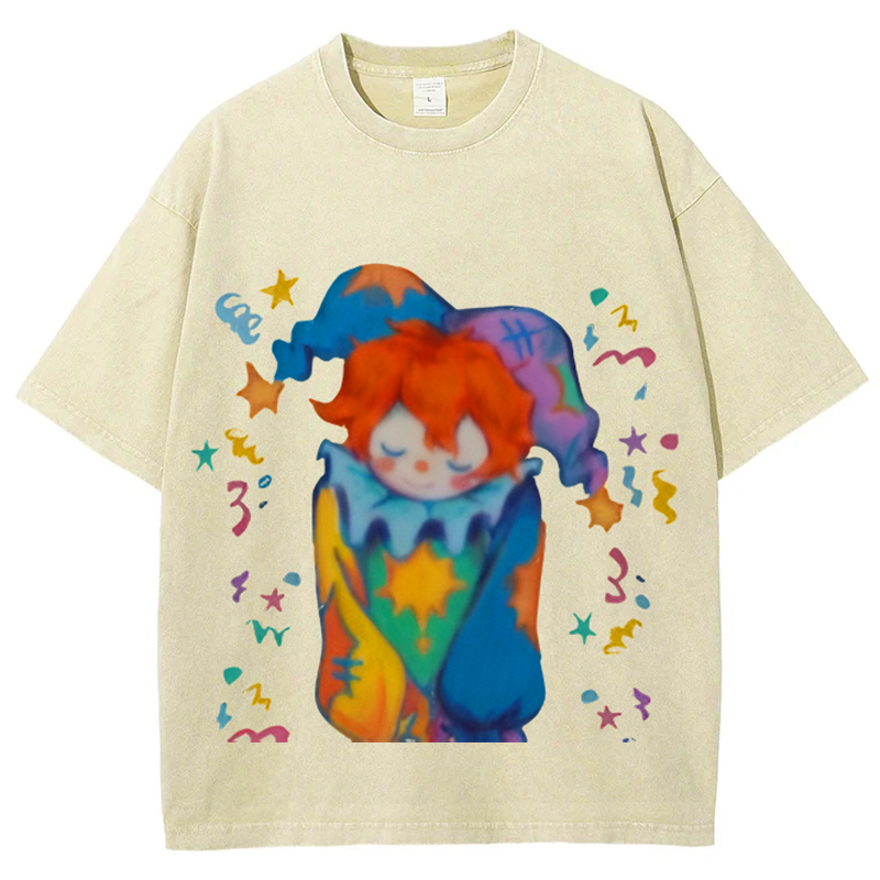 Sleeping Joker Solid Unisex Vintage Washed Tee